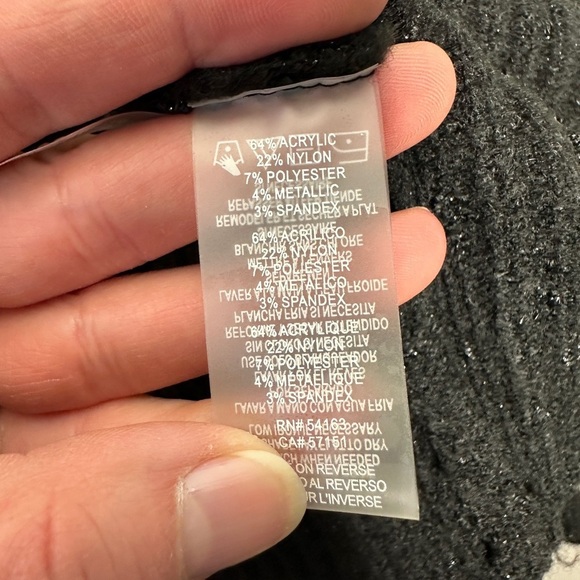 KARL LAGERFELD PARIS Metallic Split-Neck Sweater - Picture 6 of 8